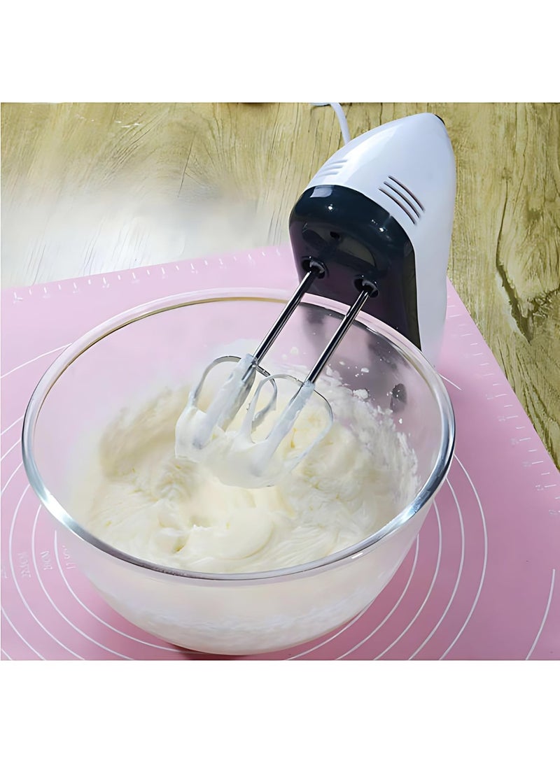 خلاط يدوي كهربائي - 7 سرعات - مضرب بيض يدوي خفيف الوزن بقوة 300 واط مع مضارب طويلة جدًا | خطافات عجين ومضرب بالوني - مثالي للخبز والخفق والخلط وصنع الكيك - Image 2